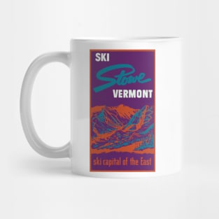 Ski Stowe Vermont, Ski Capital of the East, Vintage Ski Travel Poster. Mug